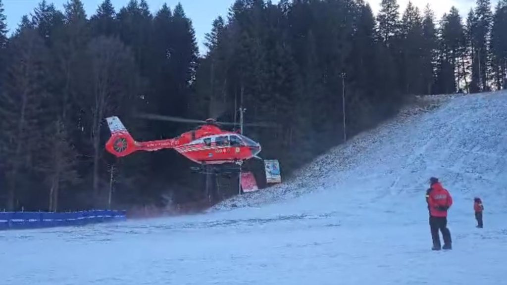 Accident grav pe partia de sanie din Busteni Femeie preluata de elicopter SMURD