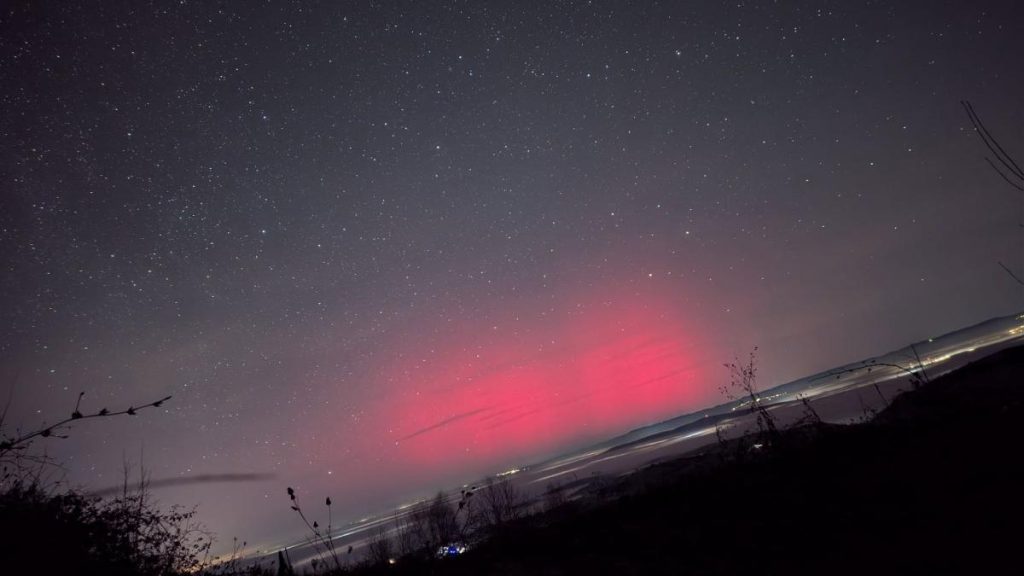 Aurora boreala spectaculoasa in Bihor de Revelion