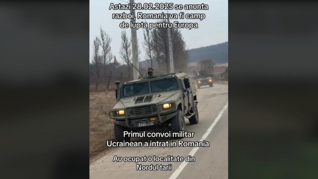Fake news halucinant pe Tiktok Clip cu convoi militar anunta intrarea armatei Ucrainei in Romania