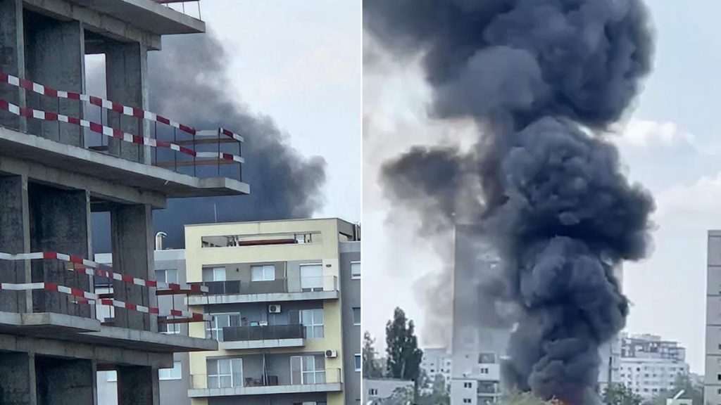 Explozie si incendiu puternic in Titan Bucuresti