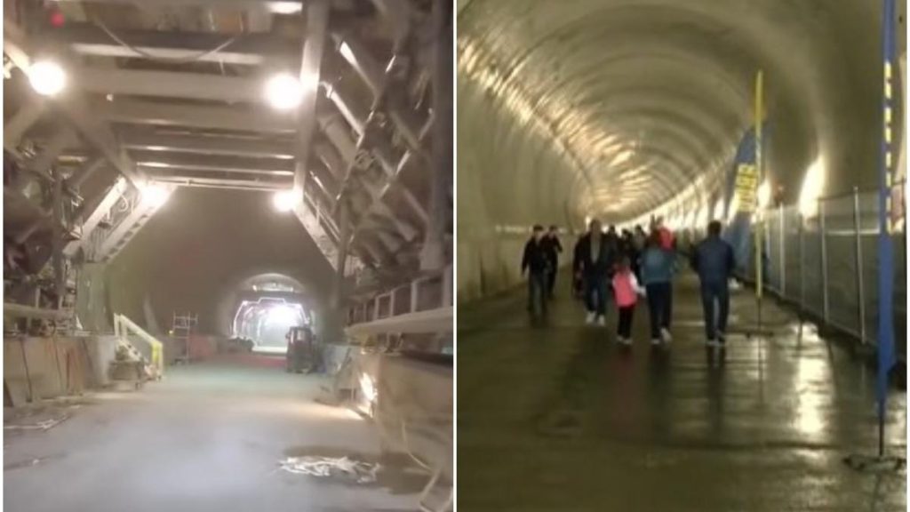 Imagini cu tunelul Daniela de pe A1 Sibiu Pitesti deschis azi vizitatorilor