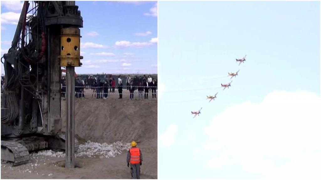 Podul de flori de peste Prut survolat de avioane sute de romani prezenti la inaugurare