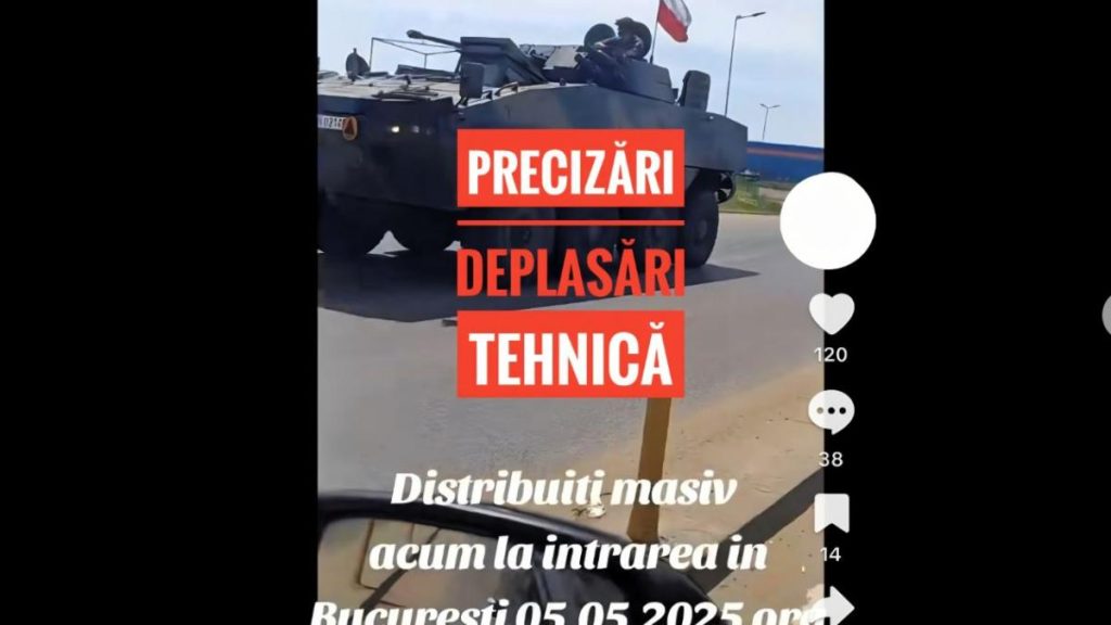 Stiri false cu tancuri in Bucuresti pe TikTok Scenarii false pentru panica