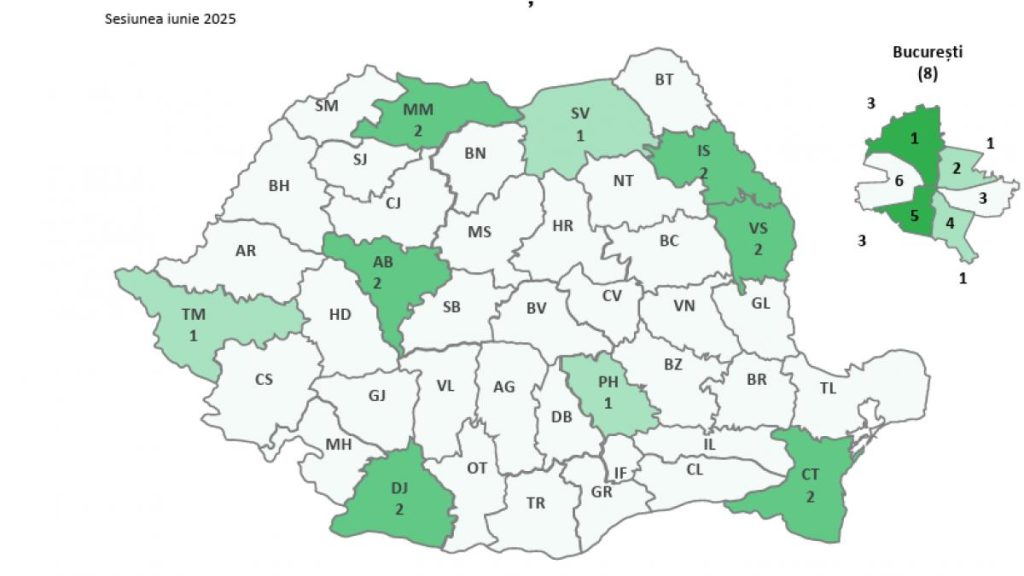 Harta mediilor de 10 la Bac 2025 cei mai puini elevi