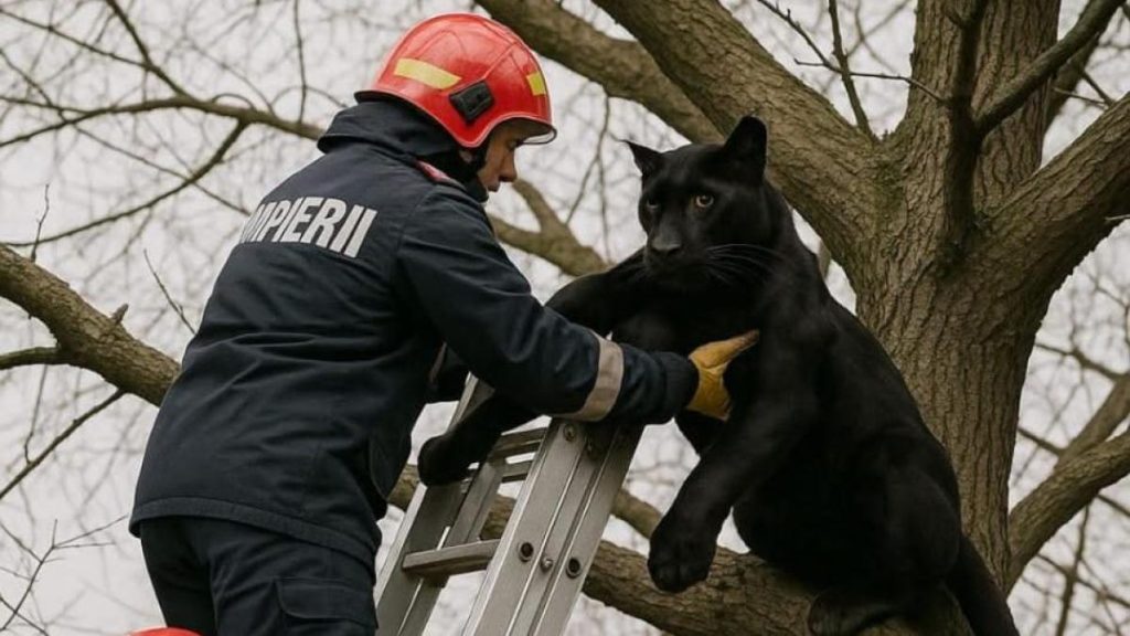 Pantera neagra salvata de pompieri pamflet DSU