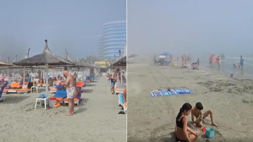 Peisaj de toamna la mare in plina var