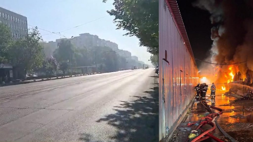 Aerul din Bucuresti este irespirabil dupa incendiul Dragonului Rosu