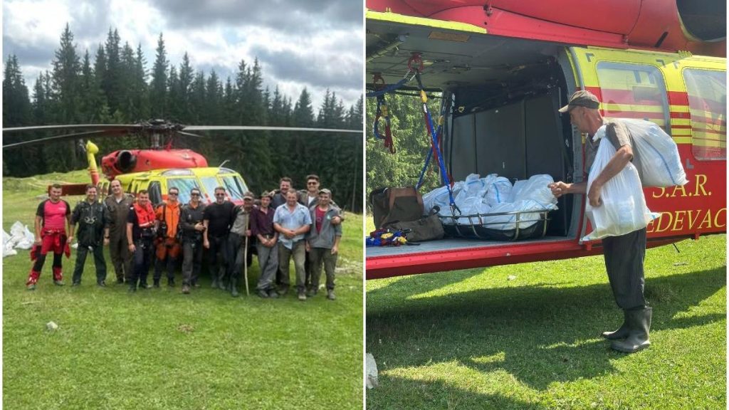 Branza din Brosteni transportata cu elicopterul Black Hawk