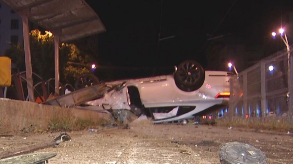 Sofer spulbera refugiu de tramvai dupa o cursa rapida