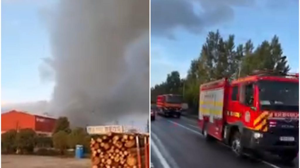 Explozie si incendiu la fabrica de pal din Sebes